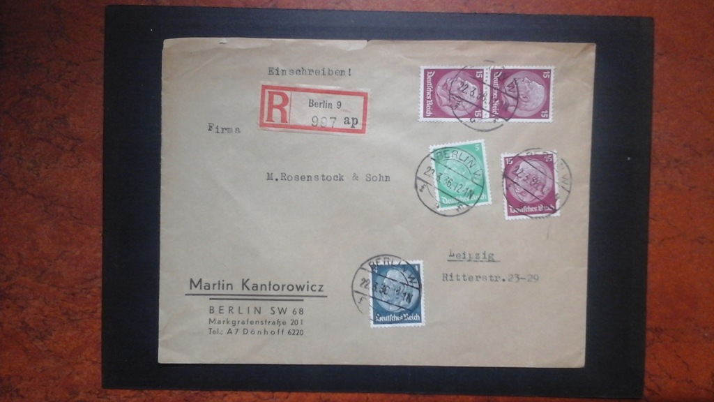 Niemcy list R-ka 1936 ciekawy