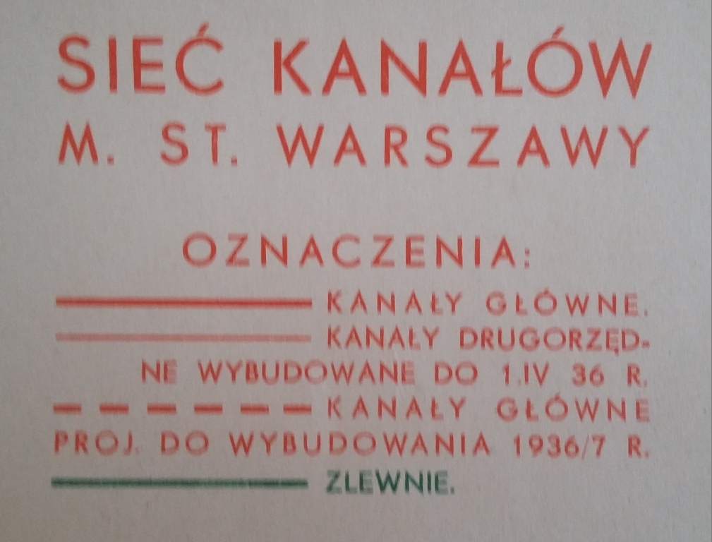 duża mapa warszawy MAPA WARSZAWY (DUŻA)  1936r  SIEĆ KANAŁÓW   7168141783   oficjalne 