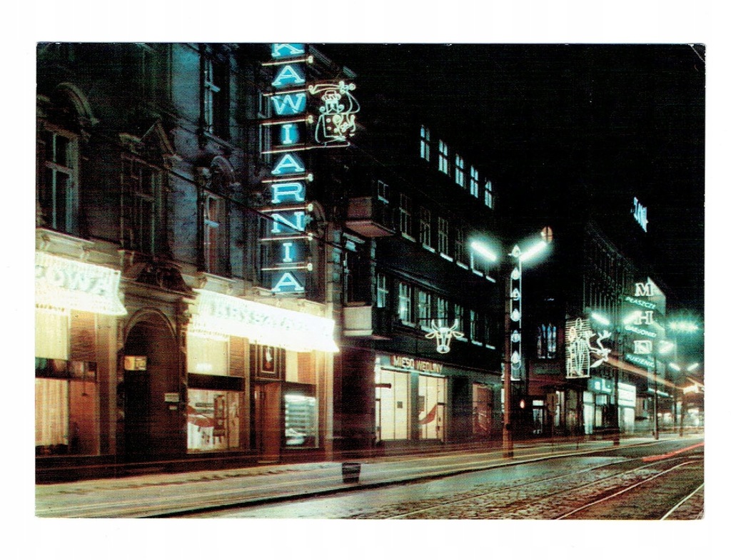 KATOWICE ul. Warszawska PRL NEONY 1975 Kryształowa