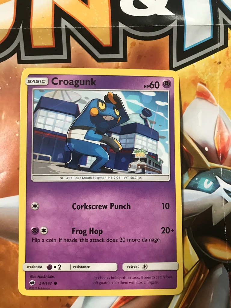KARTA POKEMON BURNING SHADOWS CROAGUNK 54/147