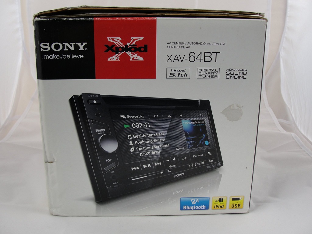 Autoradio Sony XAV-64BT - Lecteur DVD - Ecran 6.1 - Bluetooth