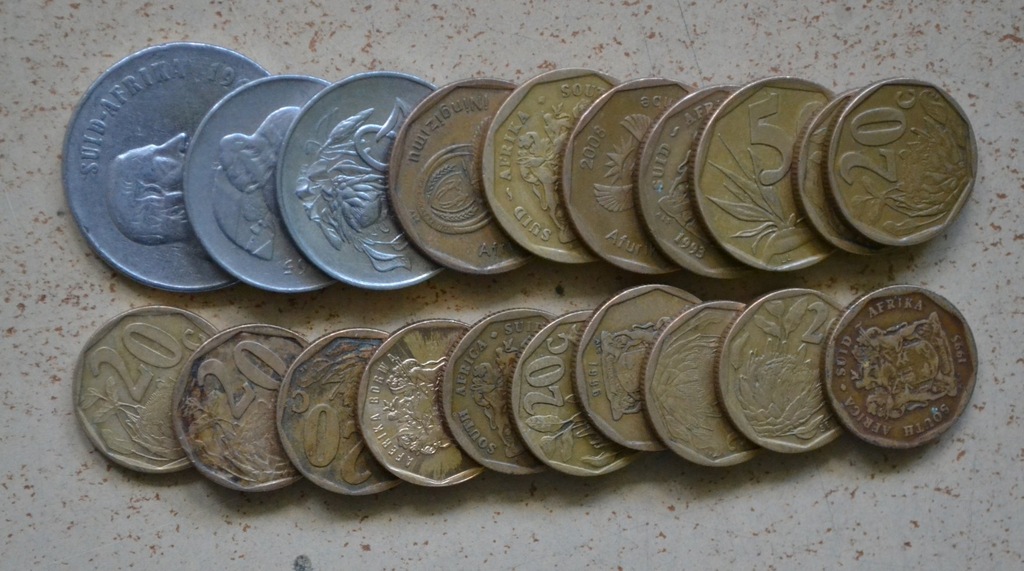 RPA RSA - zestaw 20 monet - każda inna BCM
