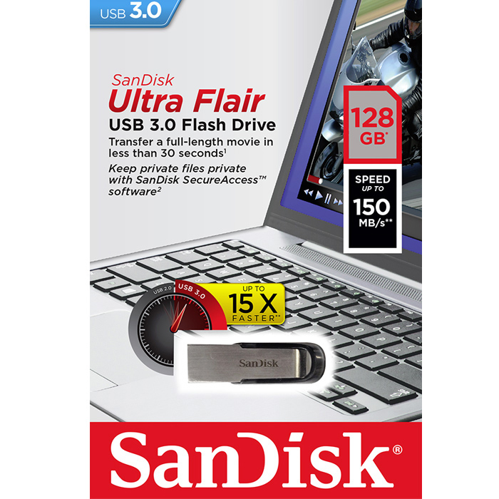 Sandisk-Store SanDisk Flair 128GB USB 3.0 PENDRIVE