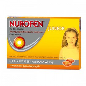 NUROFEN JUNIOR dla dzieci100mg12 kaps.do żucia