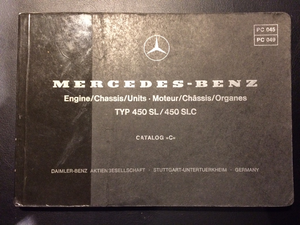KATALOG CZEŚCI - Mercedes 107 dla: 450SL / 450SLC