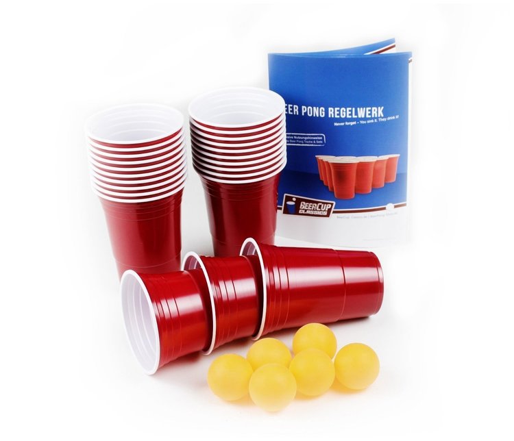 BEER PONG CZERWONE KUBKI JEDNORAZOWE 473ML