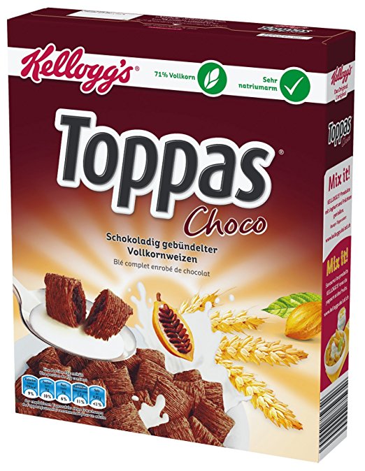KELLOGG'S TAPPAS CHOCO PŁATKI PODUSZKI CZEKOLADOWE