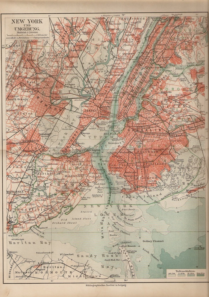 mapa nowego jorku i okolic PLAN MIASTA NOWY JORK I OKOLICE ROK 1893   7484140804   oficjalne 