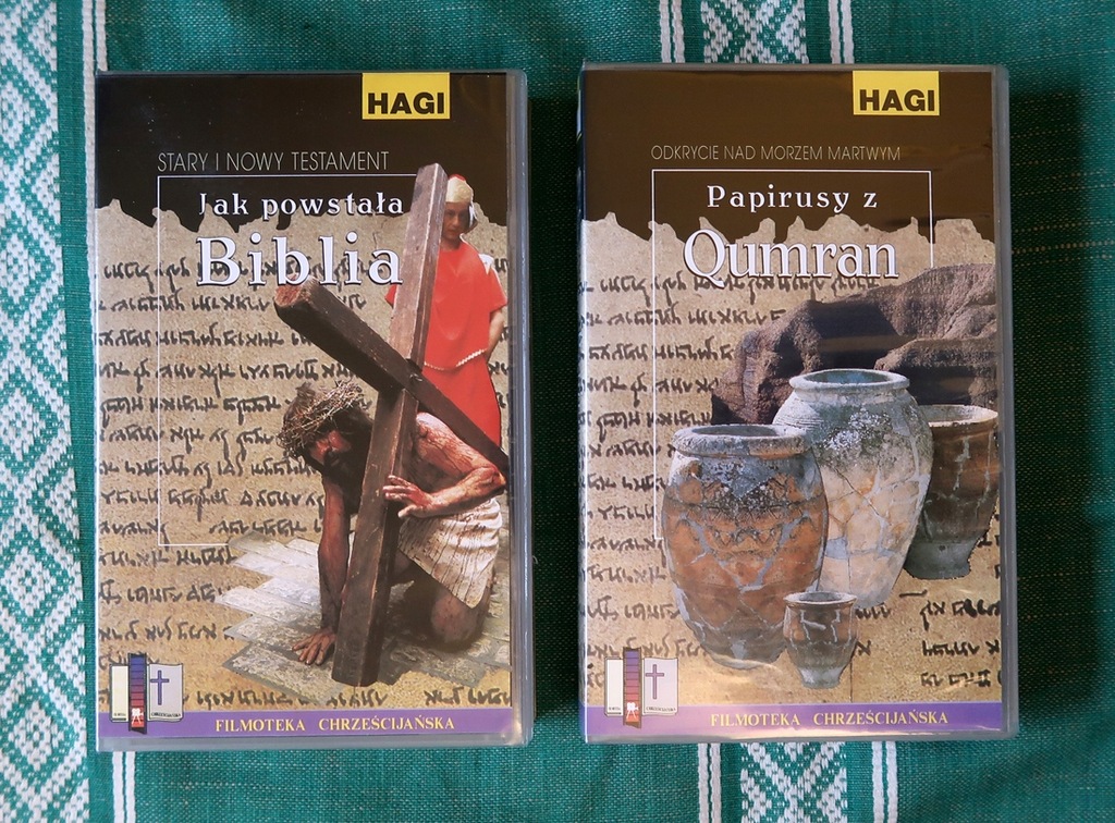 2 KASETY VHS HAGI - JAK POWSTAŁA BIBLIA i QUMRAN