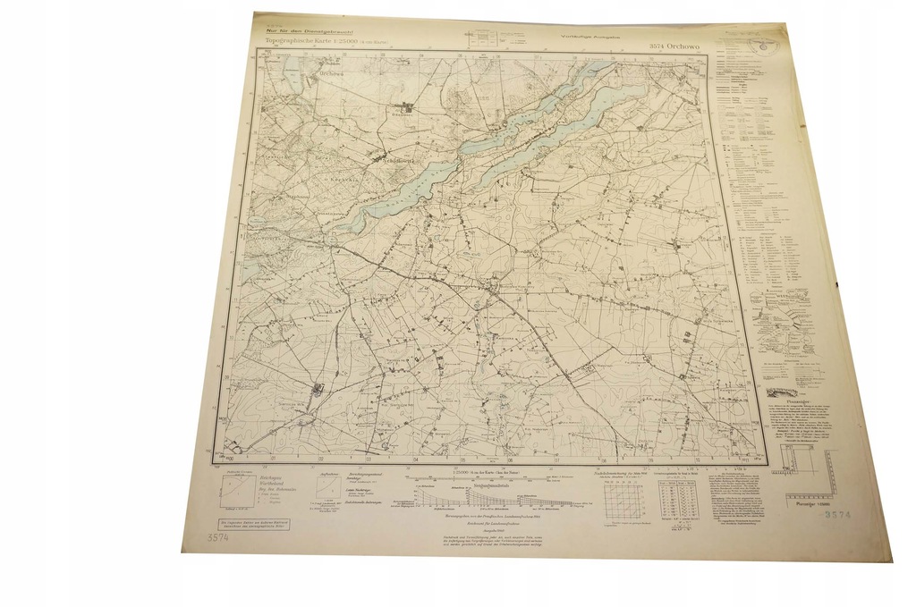 240. Mapa ORCHOWO 1:25.000 1940r. 57x60cm