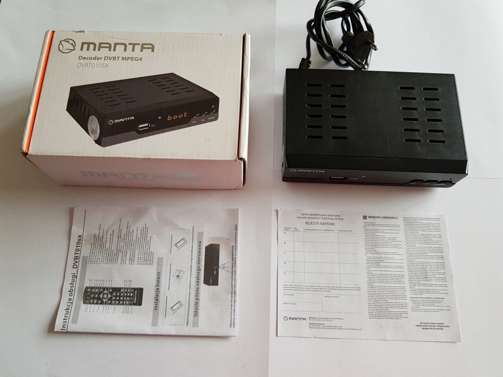 DEKODER TUNER MANTA DVBT010SX STAN DOBRY GWR KONIN