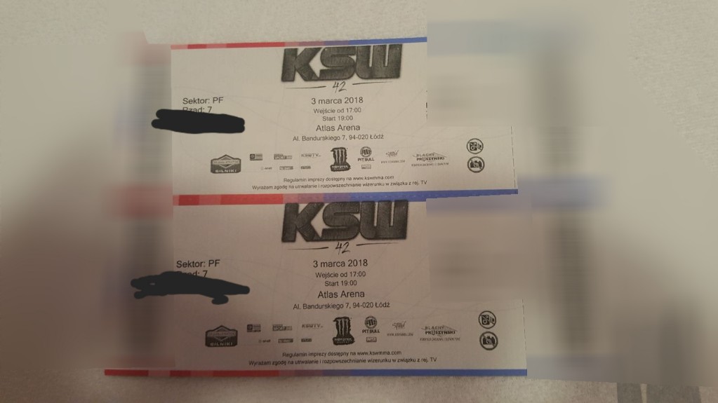 KSW 42 Bilety PERFECT VIEW!!!!!