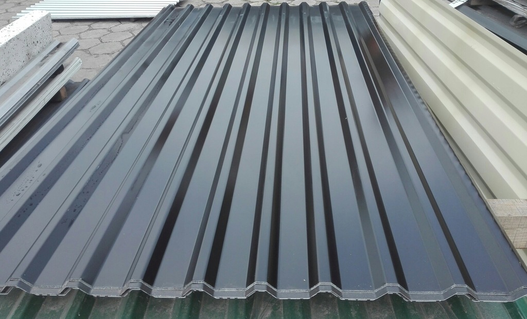 Blacha trapezowa czarna ocynk podbitka panel