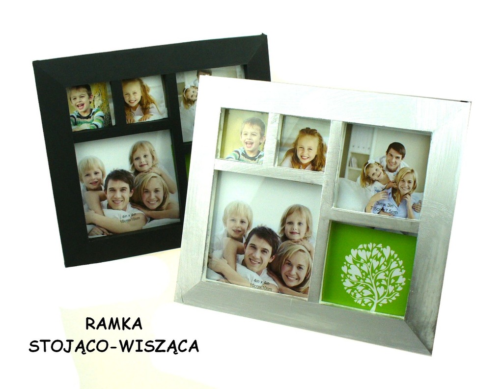 RAMKA NA ZDJĘCIA 5 ZDJĘĆ STOJĄCA WISZĄCA CZARNA
