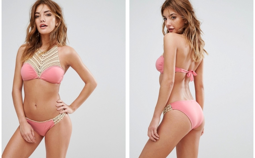 B04A029 MAJTKI KĄPIELOWE BIKINI RÓŻ BIKINI LAB M