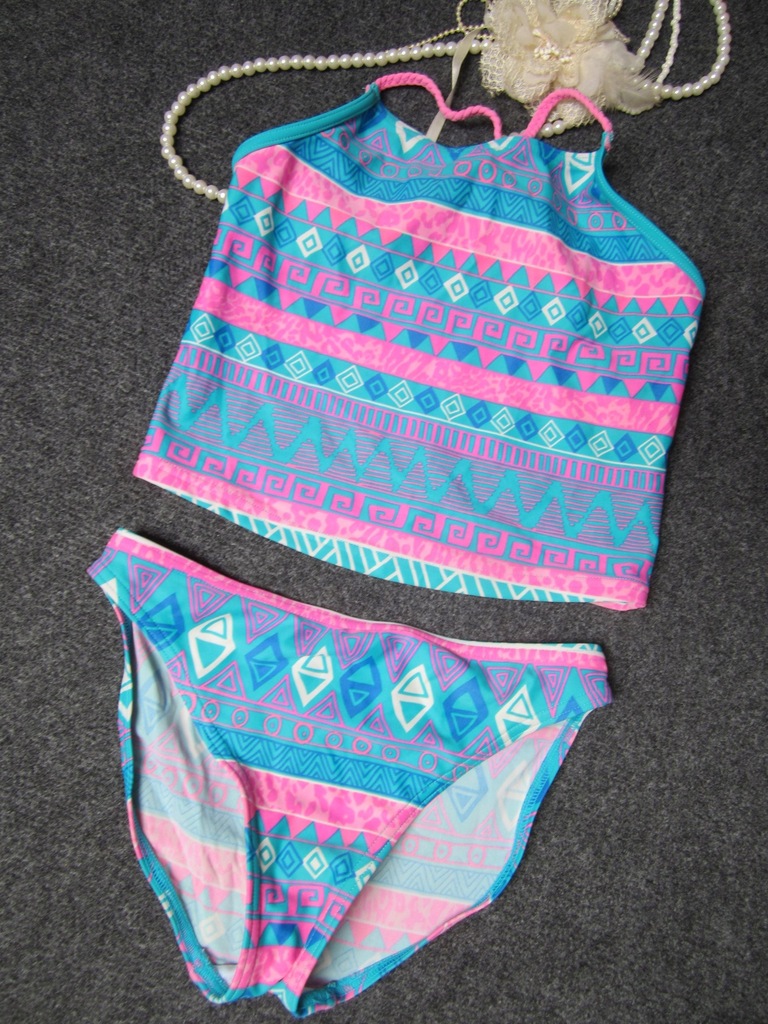 DWUCZĘŚCIOWY STRÓJ KĄPIELOWY Z TANKINI 9/10 LAT