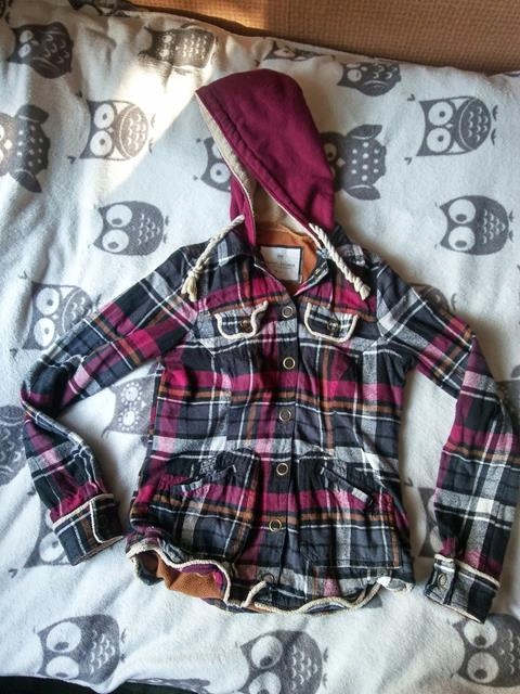 RIVER ISLAND koszula flanelowa z kapturem DAMSKA