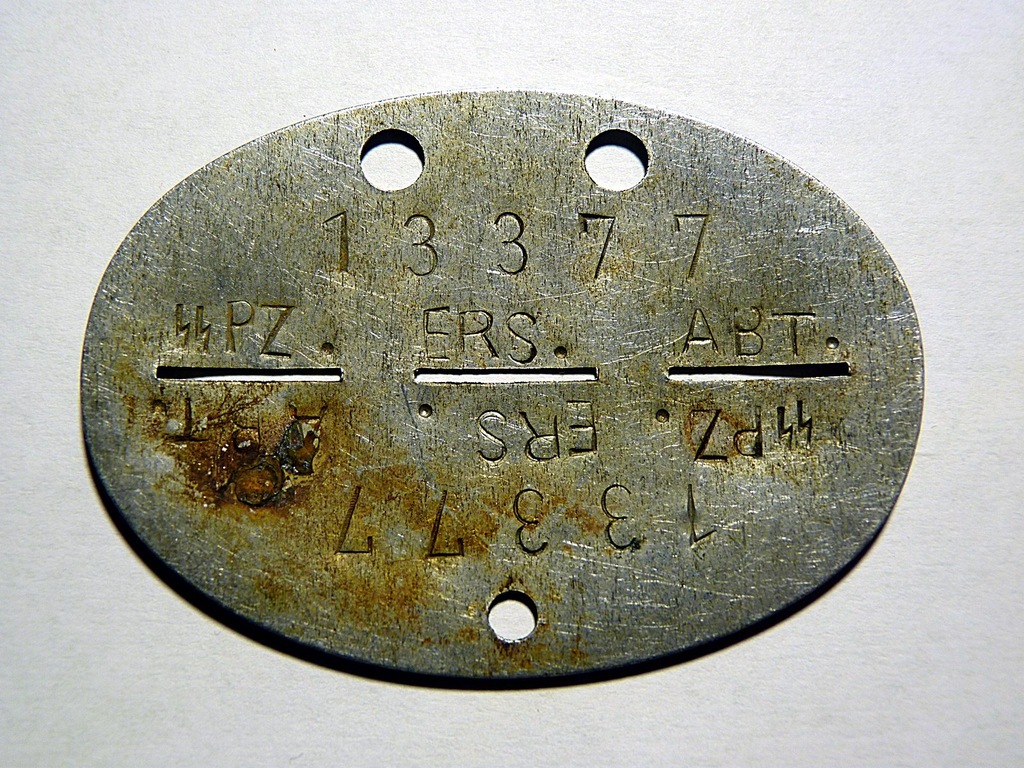 Nieśmiertelnik SS  Pz. Ers. Abt.