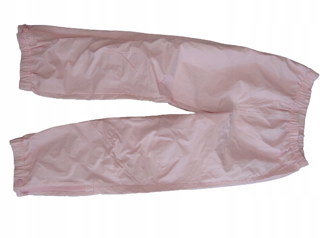 350 H&M różowe przeciwdeszczowe spodnie 128