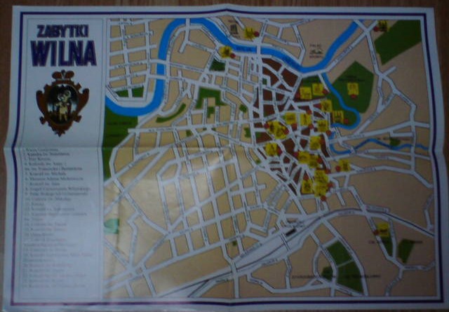 LITWA MAPA - WILNO ZABYTKI PLAN MIASTA 