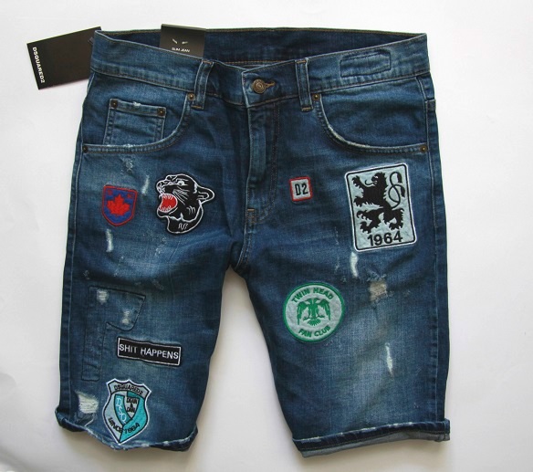 DSQUARED Szorty jeans NASZYWKI! W34 / 90CM