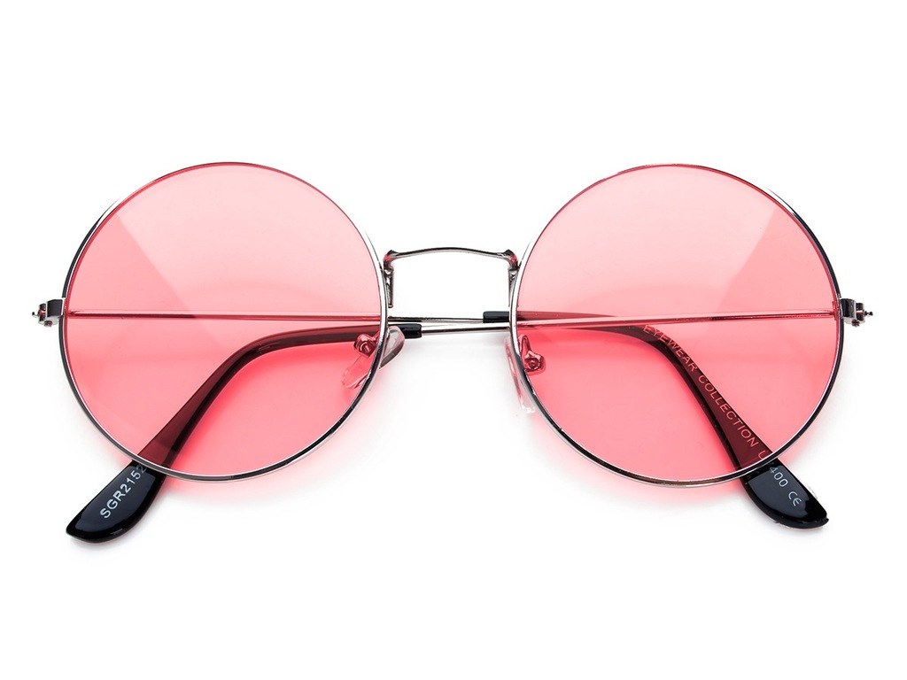 Okrągłe OKULARY przeciwsłoneczne LENONKI czerwone - 6957251097
