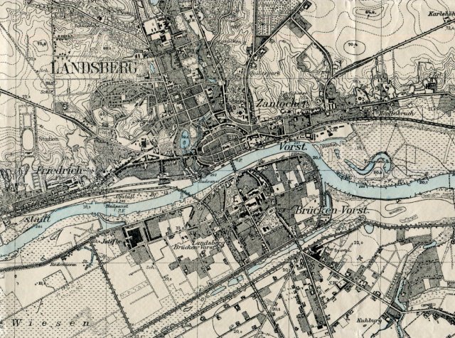 GORZÓW WLKP / LANDSBERG  ::  mapa wojskowa : 1934