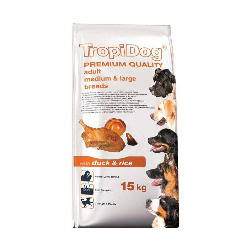 TROPIDOG PREMIUM Adult Medium Large Duck 15kg