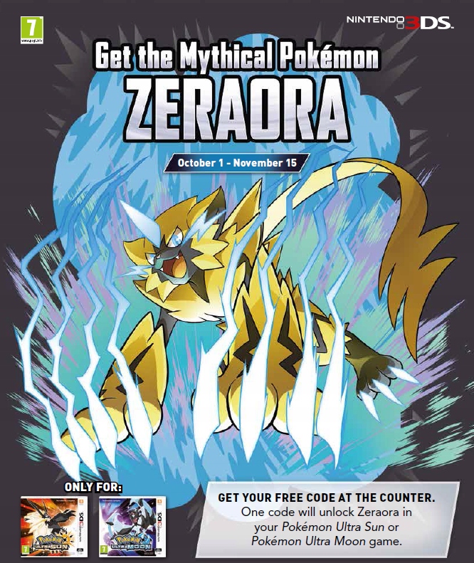KOD Mityczny Pokemon Zeraora Ultra Sun Ultra Moon