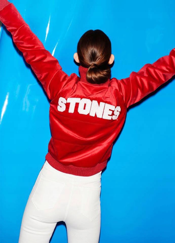kurtka Bizuu x Rolling Stones 36 S rock glam welur