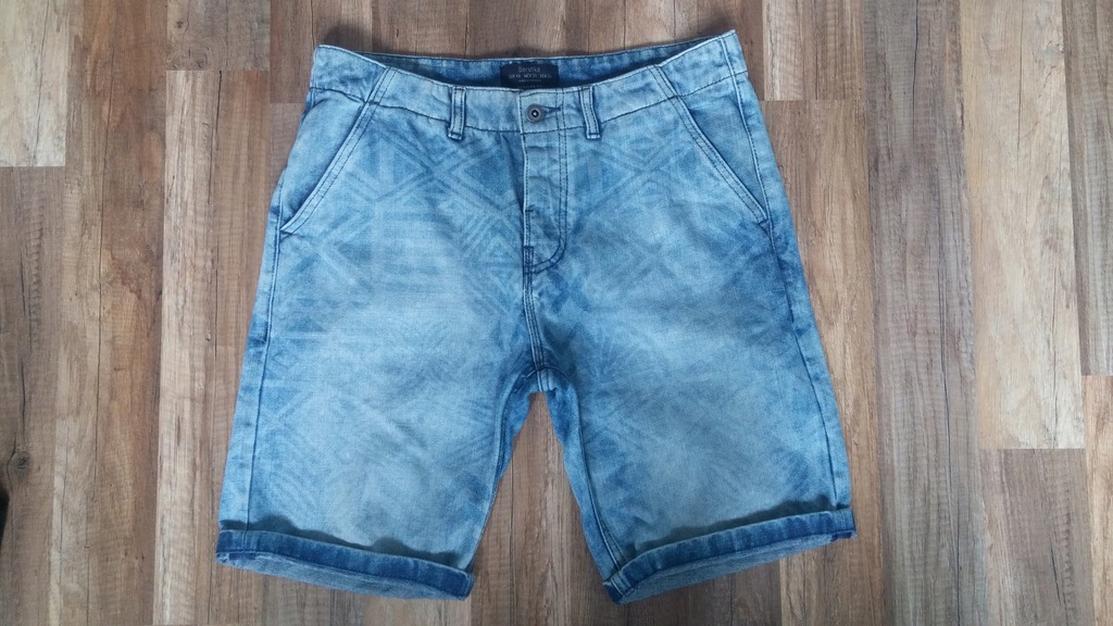 BERSHKA denim jeans bermudy wzorek M 40