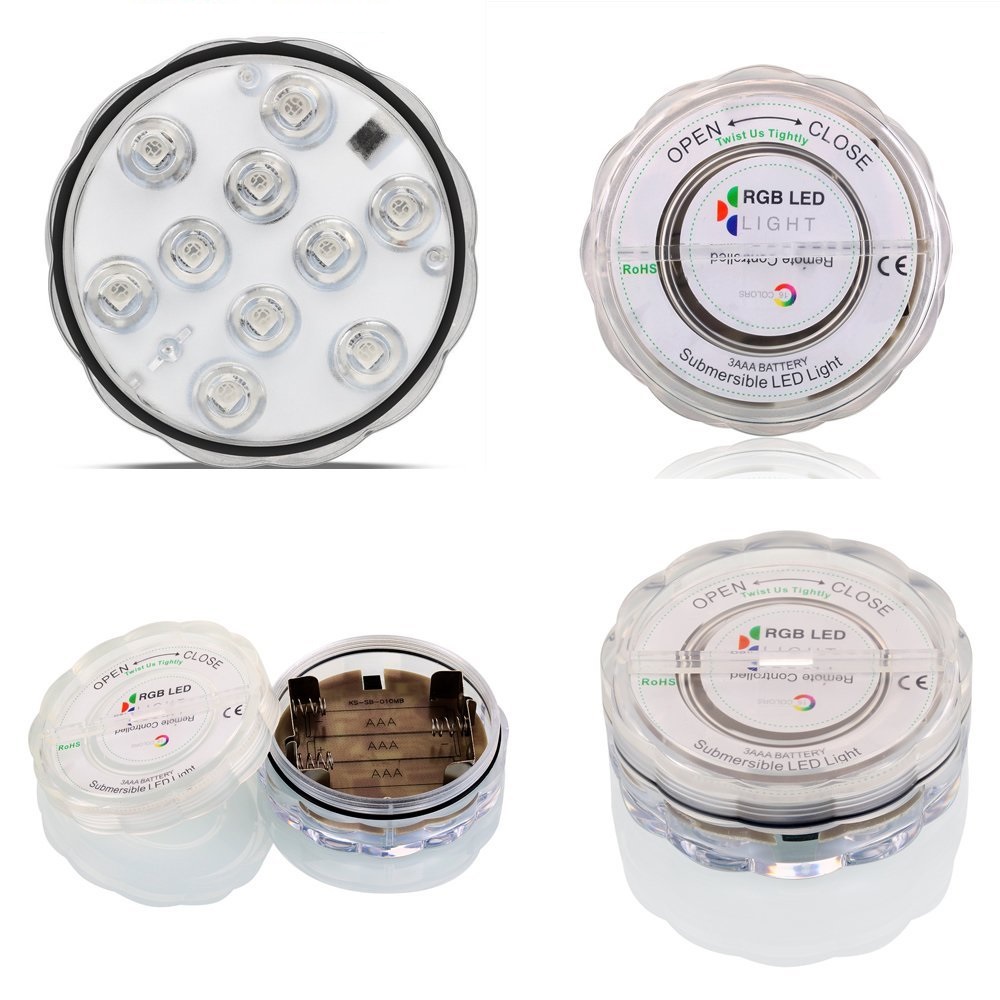 LAMPKA Z DIODAMI LED + PILOT RGB 10 LED MIX KOLORY