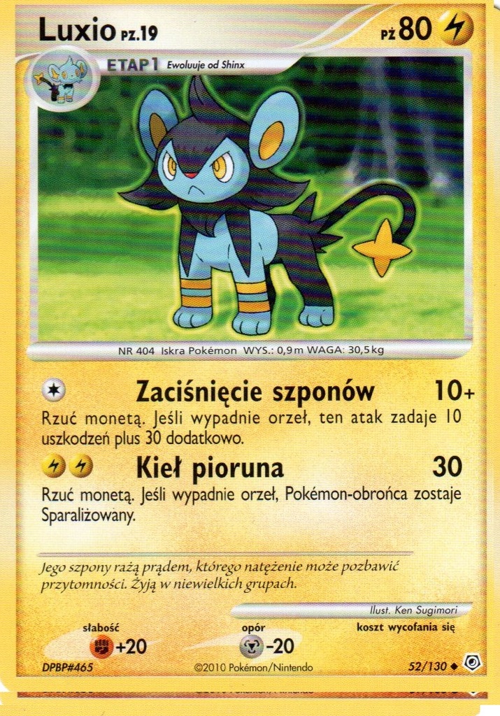 Pokemon Luxio Pl Dodatkowa Karta Zasady Gry 7259312276