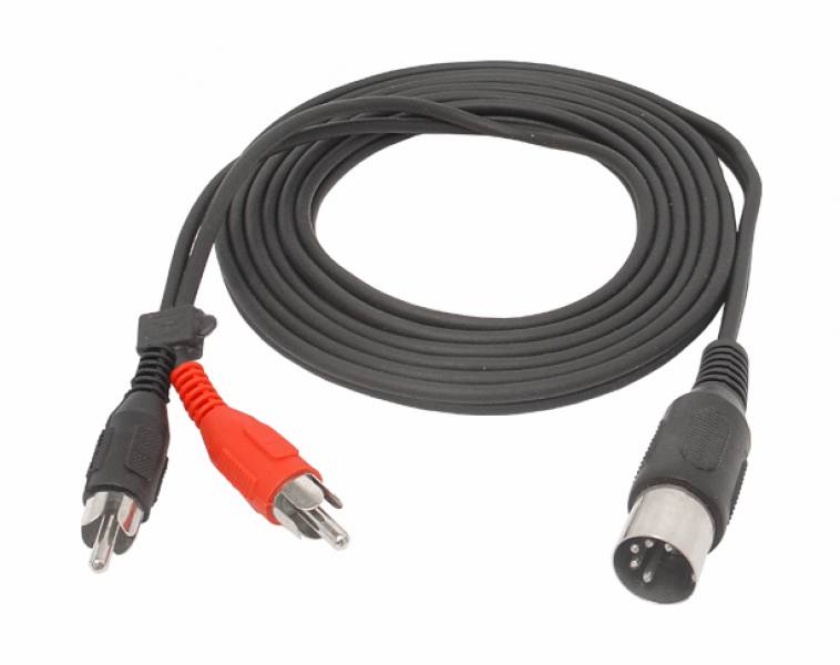 Kabel wtyk DIN 5p - 2x wtyk RCA Cinch 1,2m 1495