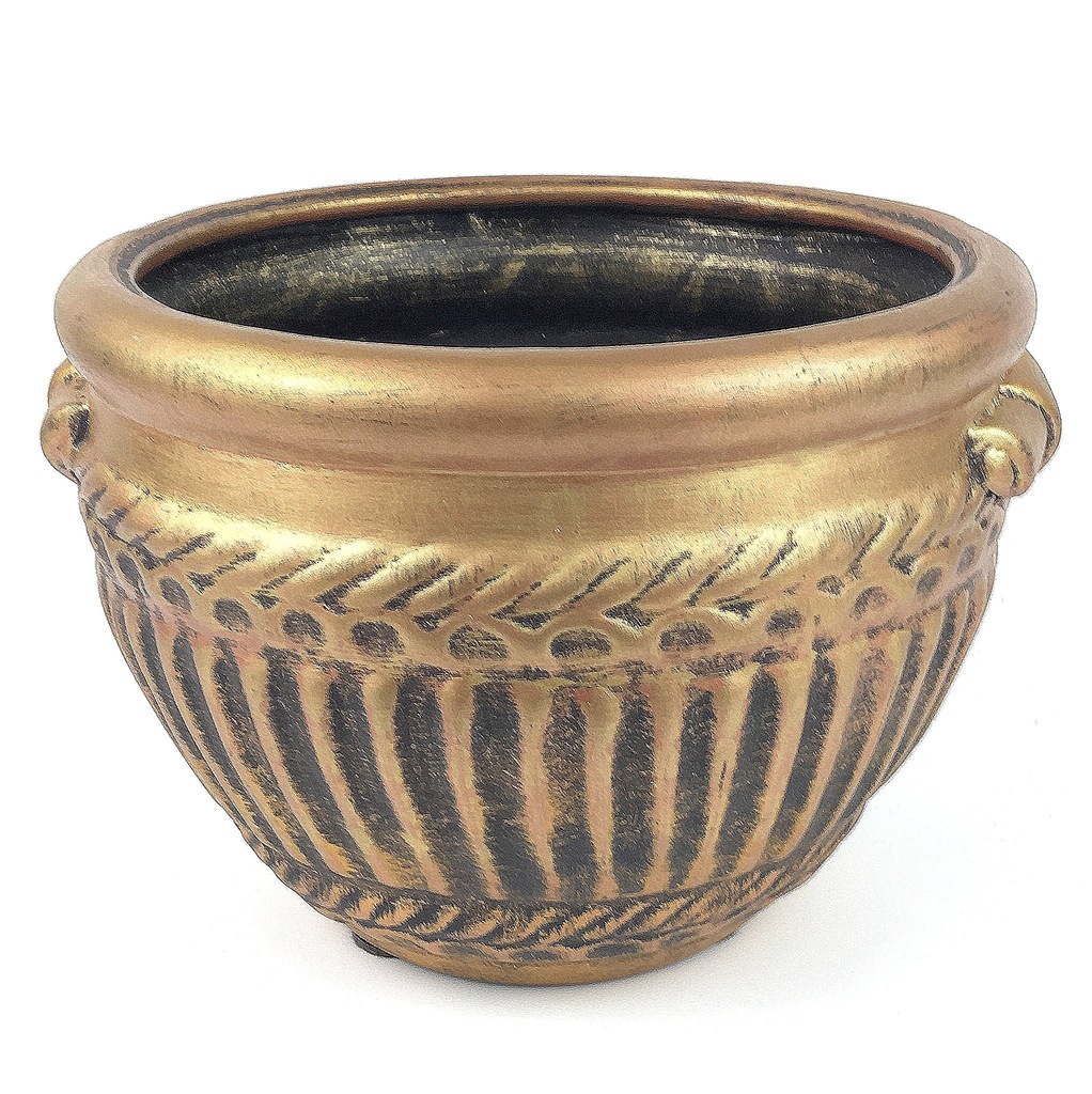 ZŁOTA DONICA OSŁONKA DONICZKA CERAMICZNA  18x24 cm
