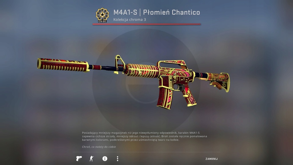 CS:GO Skin M4A1-S Płomień Chantico Fire FT 3/5