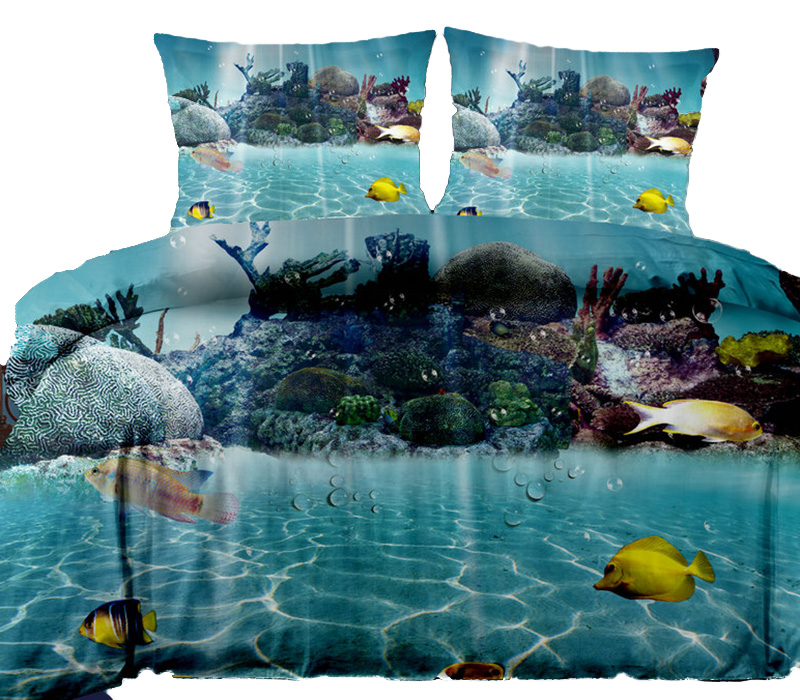 POŚCIEL 3D 140x200 Rybki Delfiny, Ocean3 cz