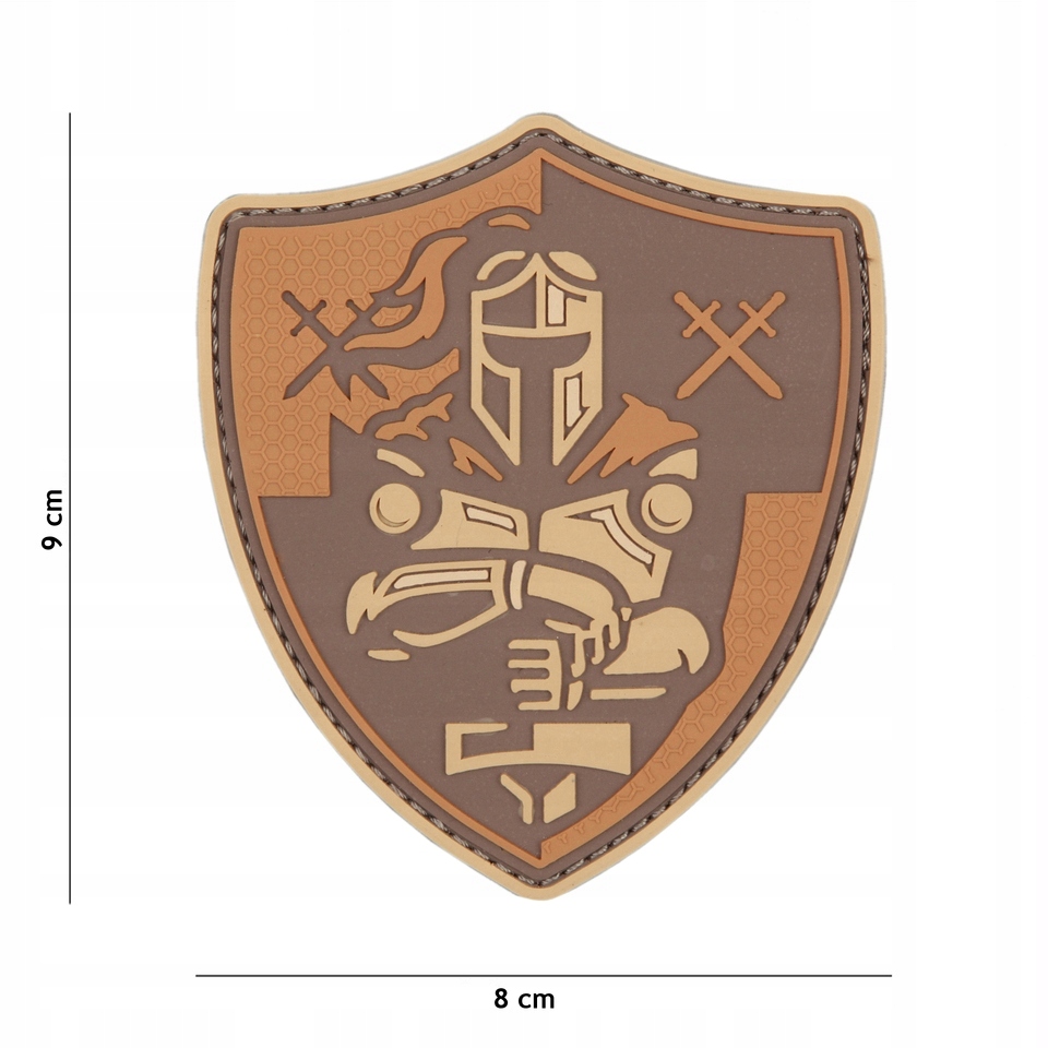 Naszywka 3D PVC - Knight Shield - Brązowa