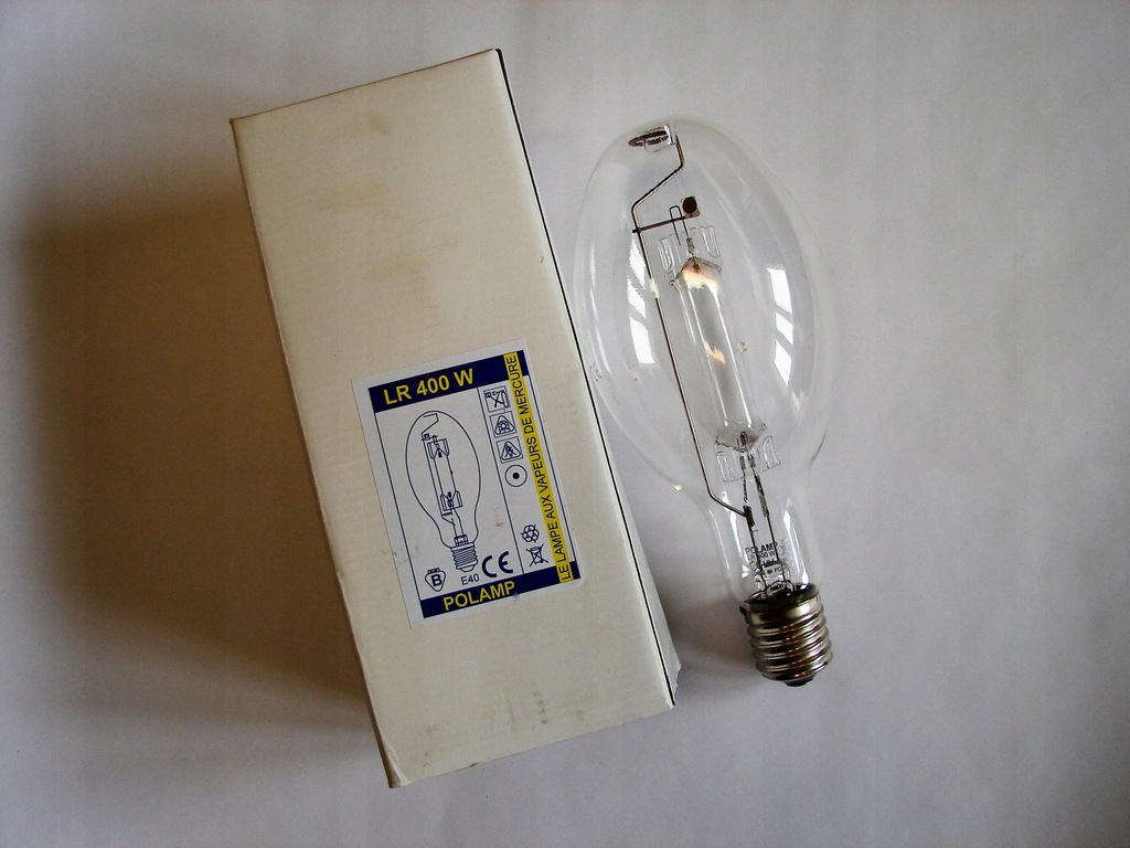 Lampa Żarówka rtęciowa POLAMP LR 400W UV clear E40