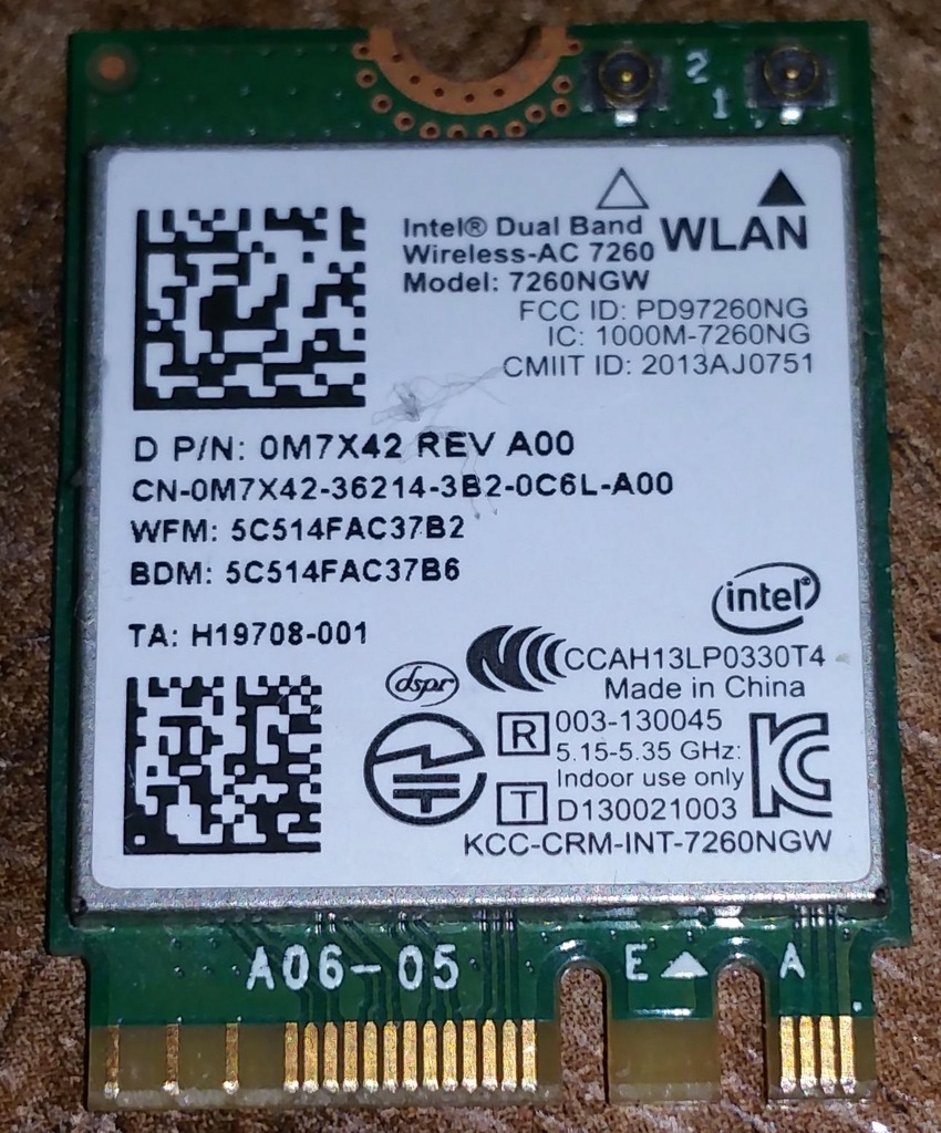 Intel Dual Band Wireless-AC 7260 (7260NGW)