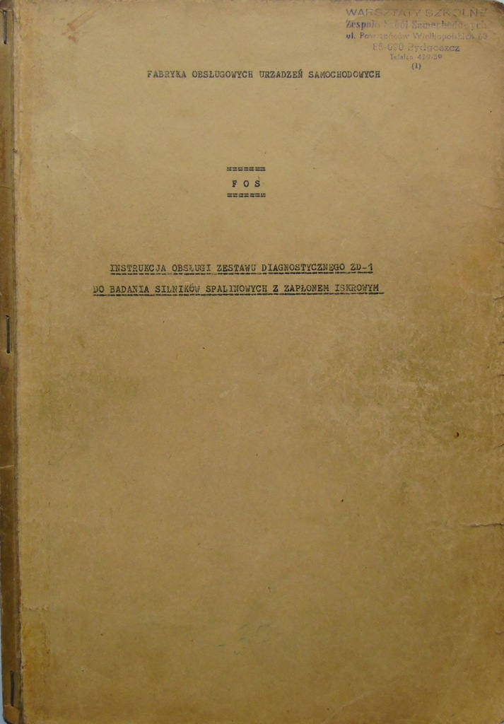 Instrukcja obsługi zestawu diagnostycznego ZD-1