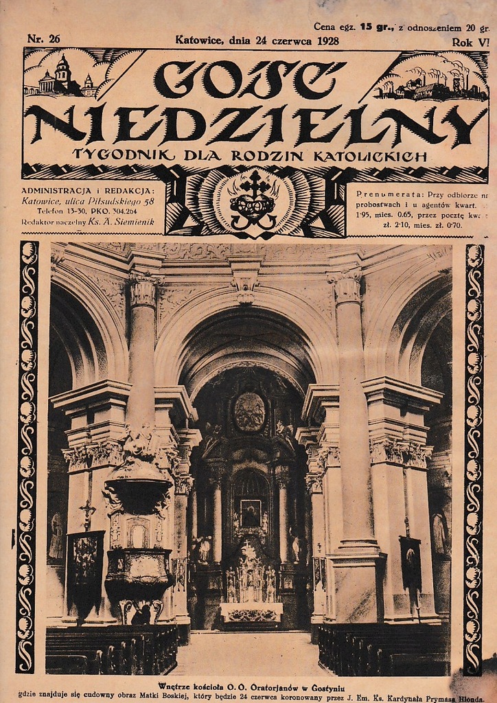 GOŚĆ NIEDZIELNY 1928 GOSTYŃ Kalety Katowice