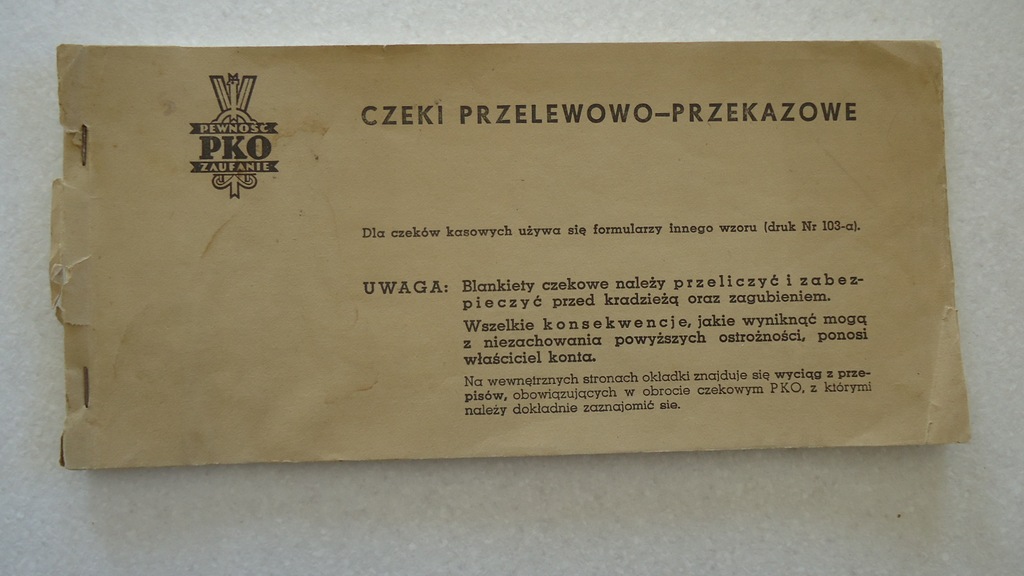 Książeczka czekowa - Polska PRL
