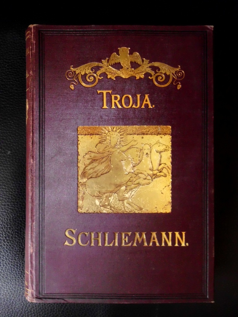 antyk TROJA H. Schliemann 1884 Brockhaus archeo