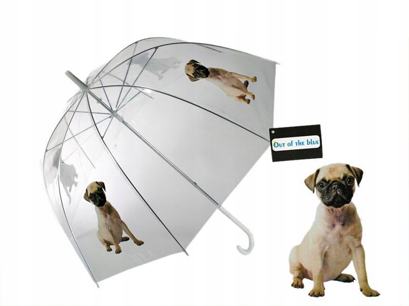 PARASOL Z PIESKIEM PRZEZROCZYSTY PIES PARASOLKA XL