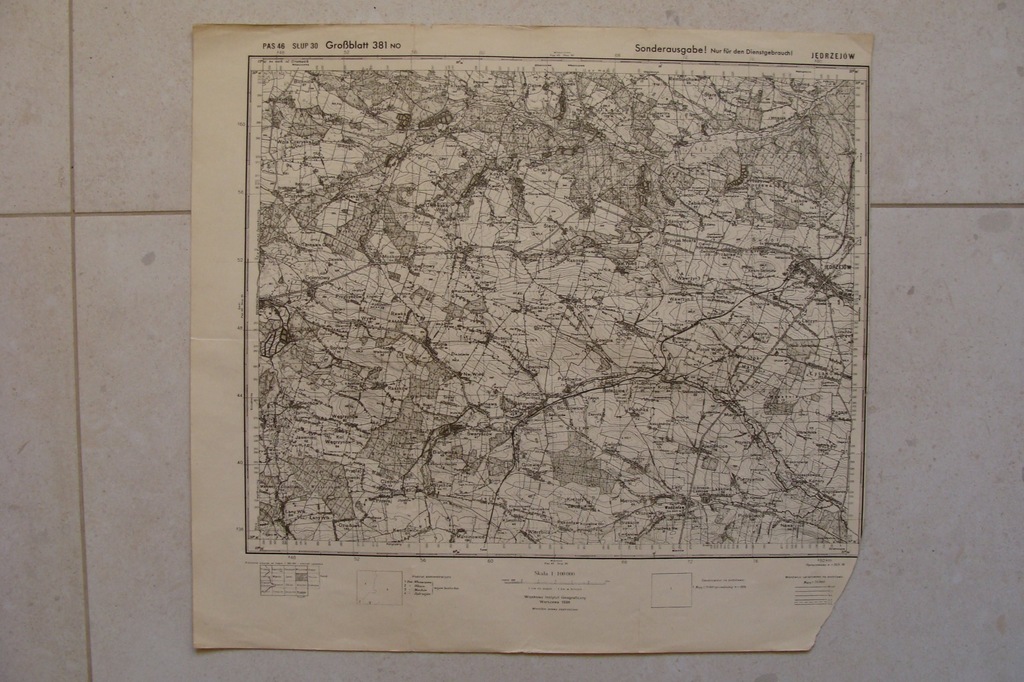JĘDRZEJÓW NAGŁOWICE RADKÓW przedw. MAPA 1936