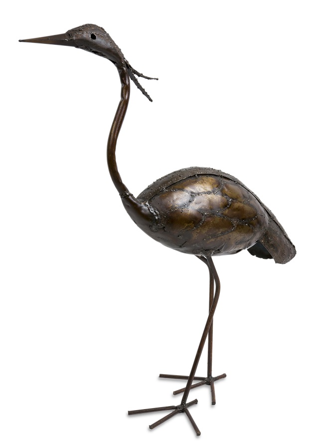 Piękna ozdobna Czapla wyprostowana 60 cm z metalu