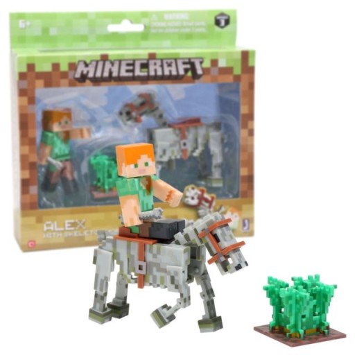 MINECRAFT Figurka ALEX Zestaw KOŃ SZKIELETOR 16601