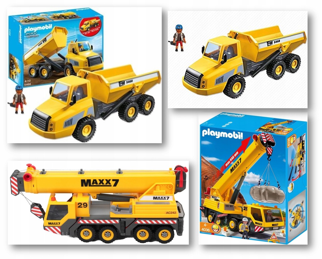 Playmobil Budowa Wywrotka 4036 5468 Dźwig Ciężarów
