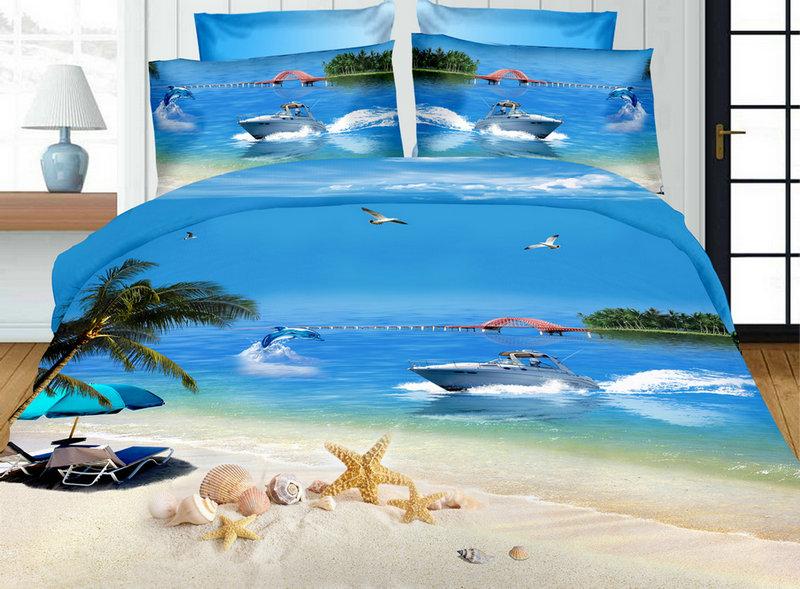 Pościel 3D 160x200 - Muszelki Muszle Morze Statek